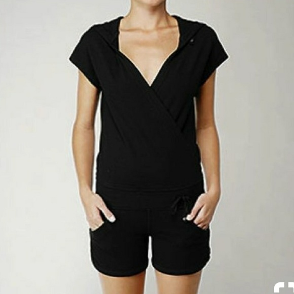 black hooded romper